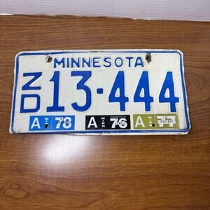 Vintage Minnesota MN Metal License Plate 1976 1978 Used Tags